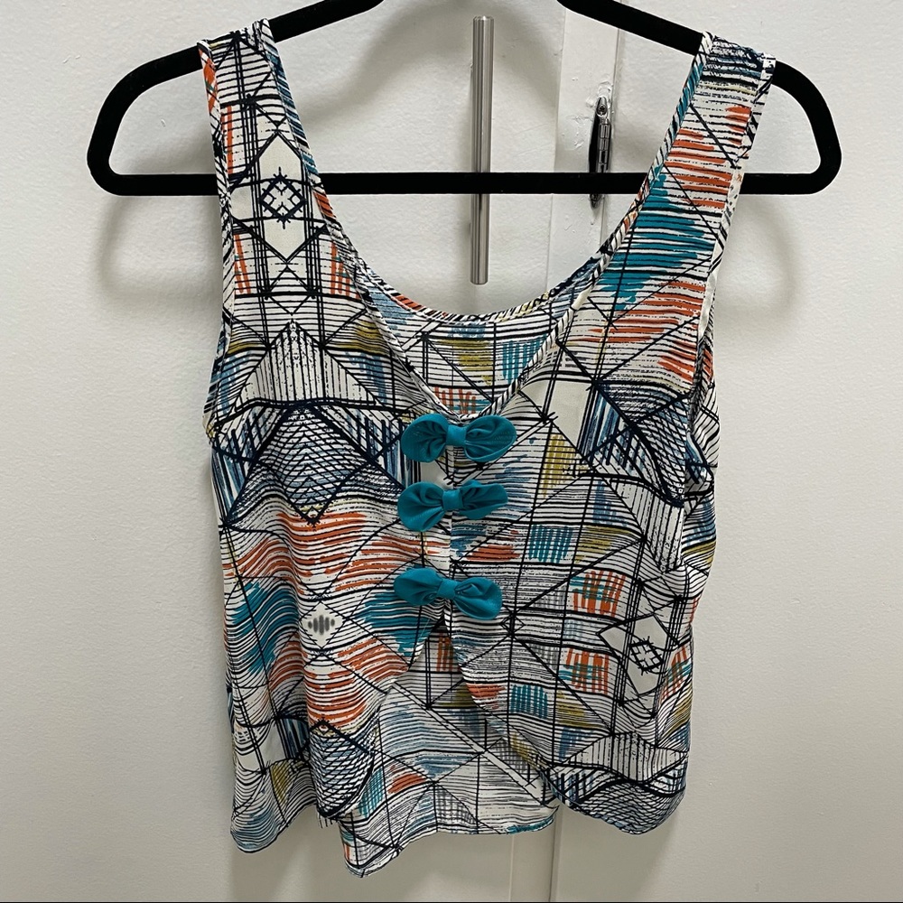 Forever 21 Geometric Bow-Back Top - Blue